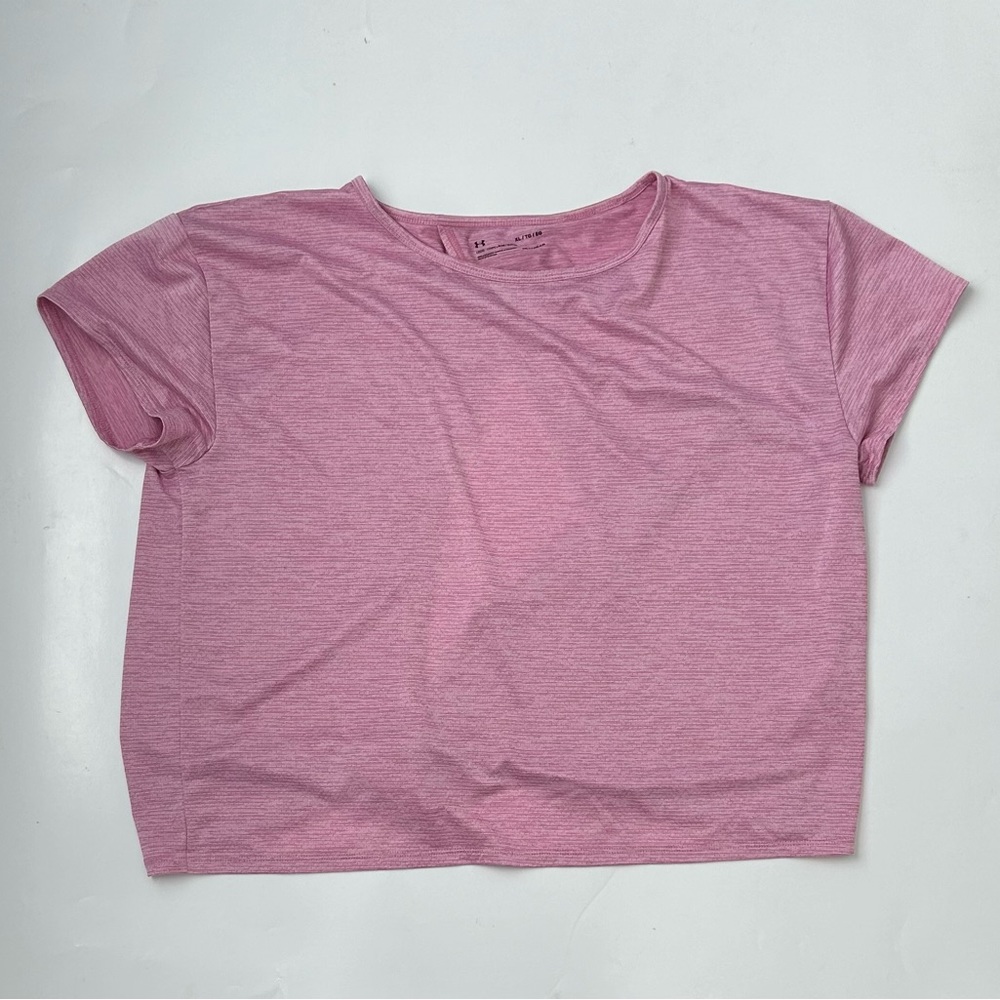 Under Armor Women's Pink Short Sleeve Athletic Tee Size XL EUC